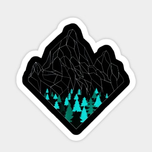 Minimal Mountains Geometry Outdoor Hiking Nature Sticker